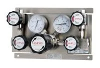 Панель газовая ручная двухплечевая AMFLO PSB 210 D-P00-00R, Pвх-241 bar, c манометрами, PRV, PUV, FNPT 1/4  CV-0.08 / Manual gas panel AMFLO PSB 210 D-P00-00R single-stage, inlet pressure 241bar,  PRV, ball valves, connections FNPT 1/4 CV-0.08