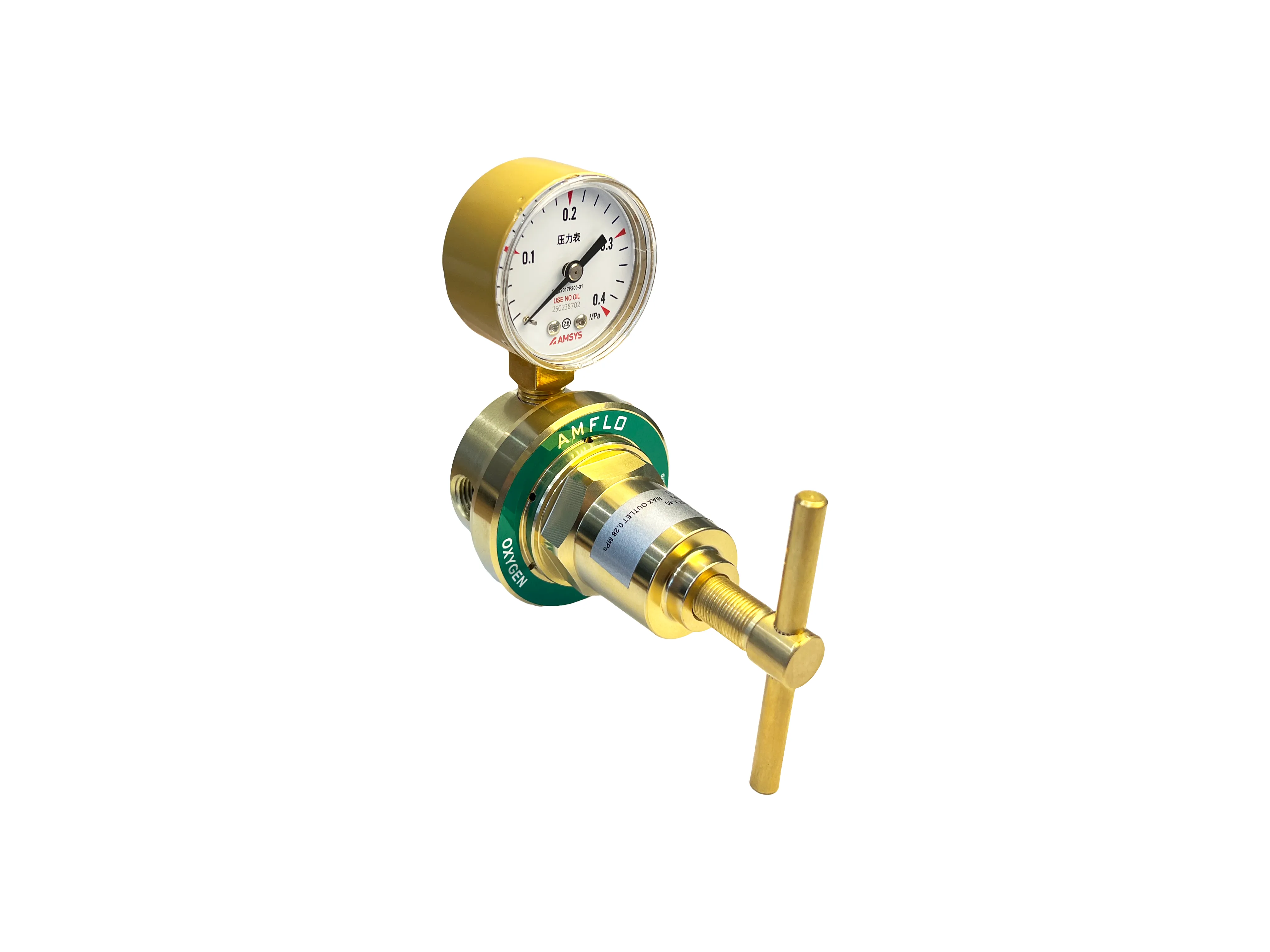 Регулятор линейный пропановый AMFLO R82LF-125-N (LPG)  латунь  с 1-им манометром, давление на входе до 25 бар. произв 14м3/час / Regulator R82F-125-N